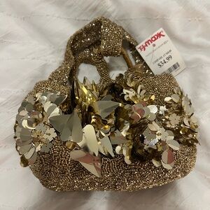 Gold Beaded and Sequin Bag